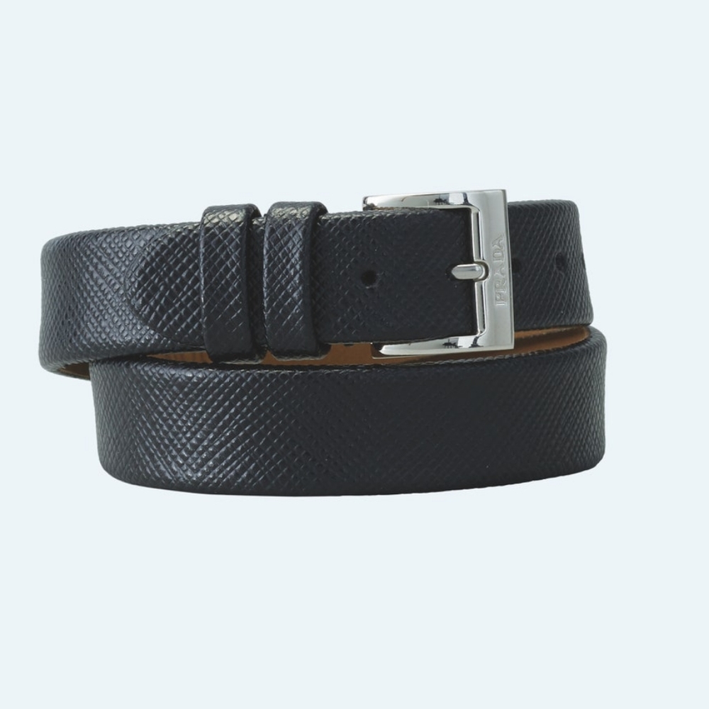 Prada Leather Wrap Bracelet X Amex Centurion Black Card Charge Card